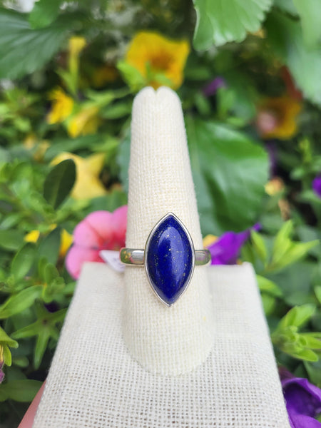 Sterling Silver Lapis Lazuli Marquise Rings