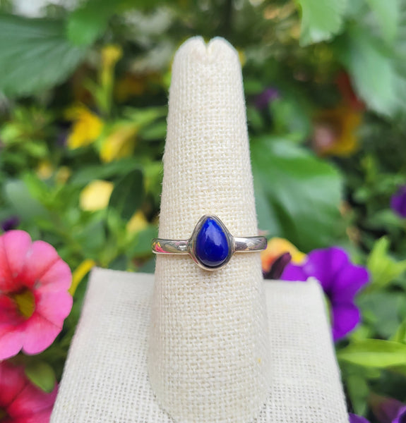 Sterling Silver Lapis Lazuli Teardrop Rings