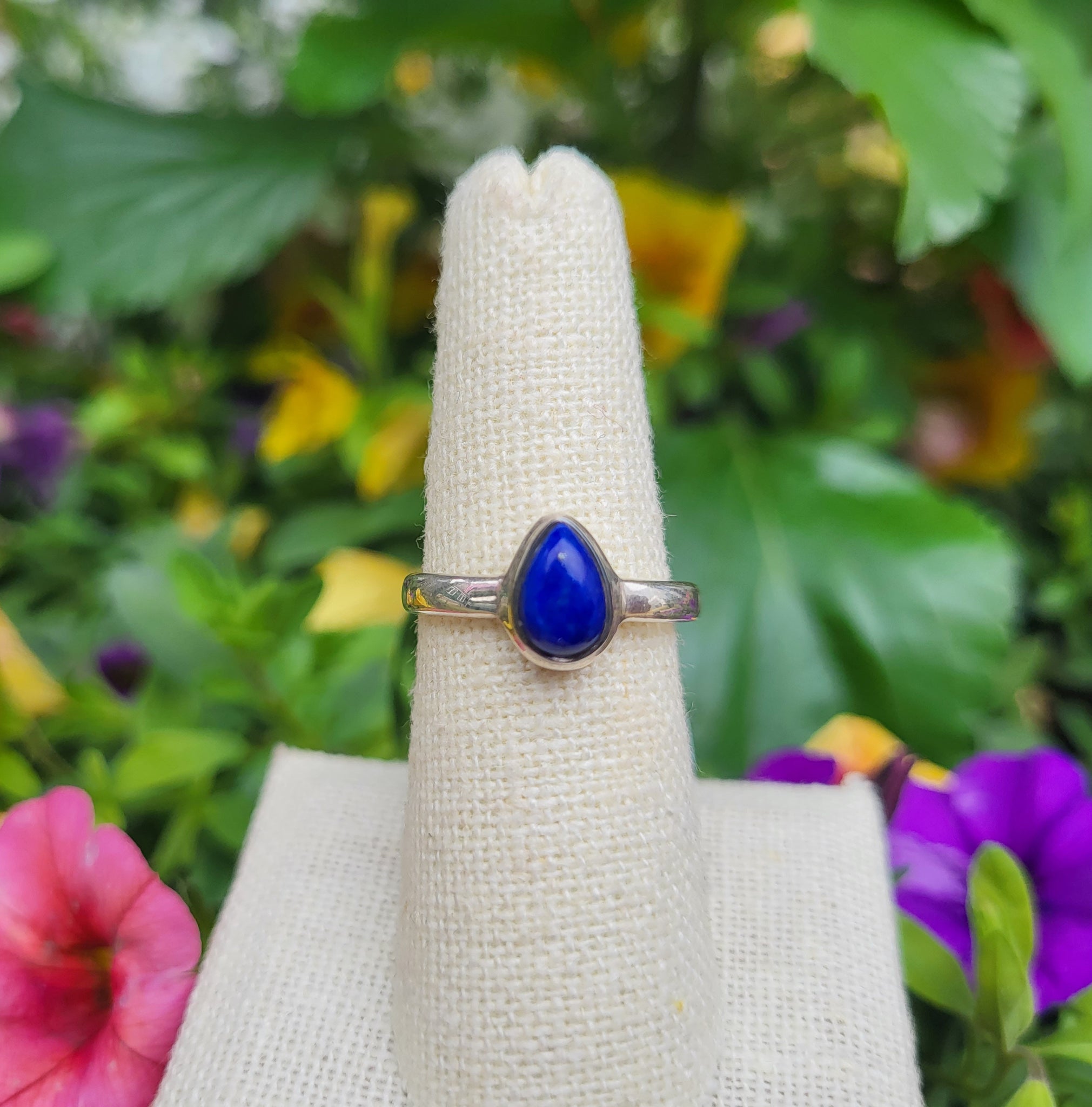 Sterling Silver Lapis Lazuli Teardrop Rings