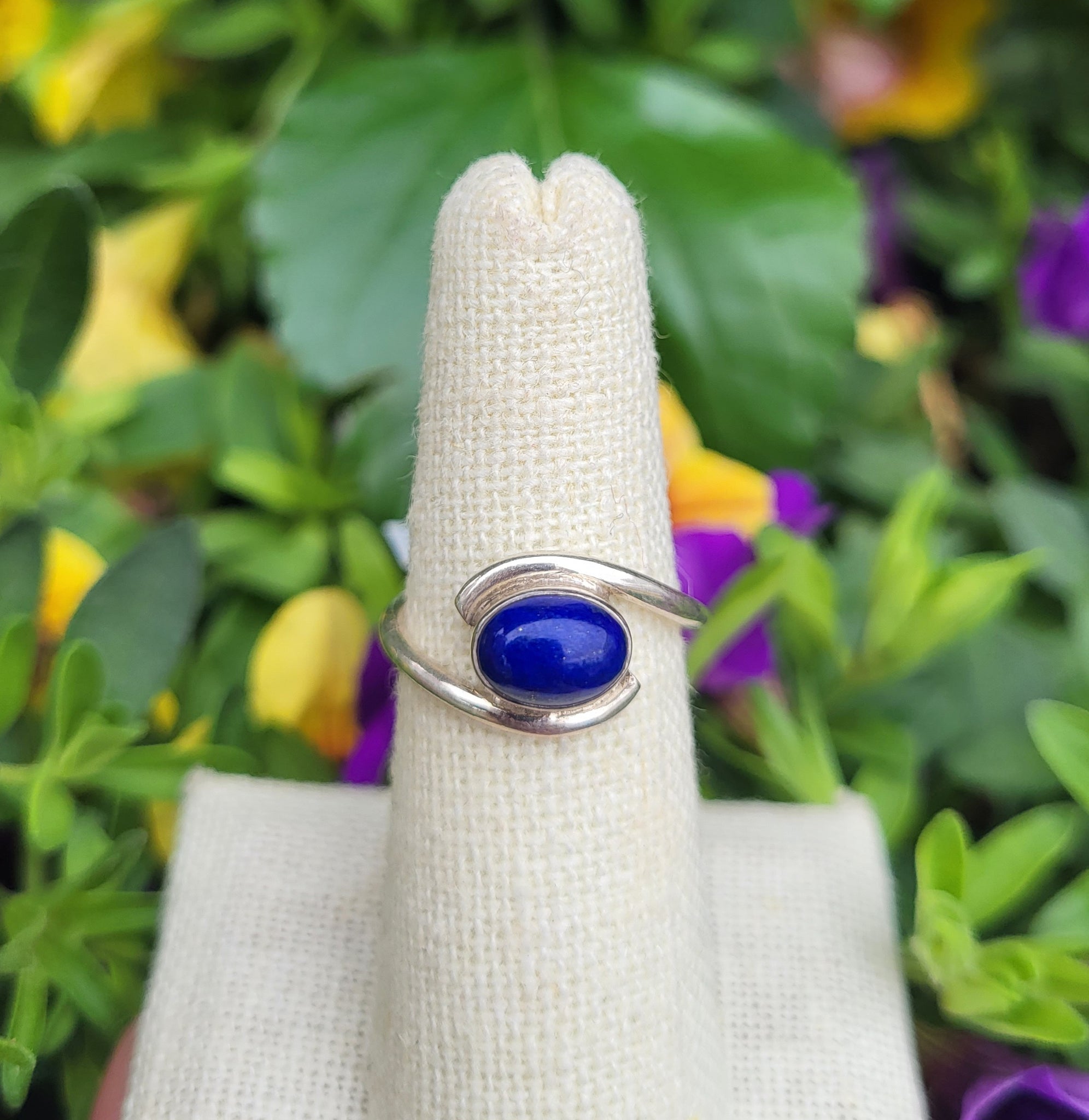 Lapis Lazuli Sterling Silver Bypass Rings