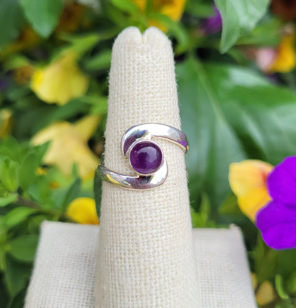 Amethyst Sterling Silver Bypass Rings