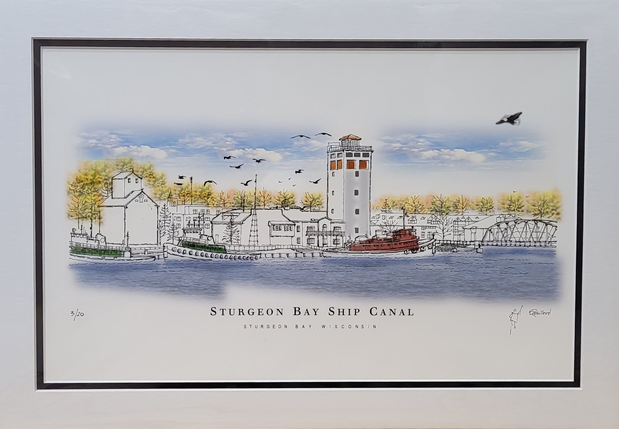 “Sturgeon Bay Ship Canal” - Printed Sketch (13x19”) by David Robillard