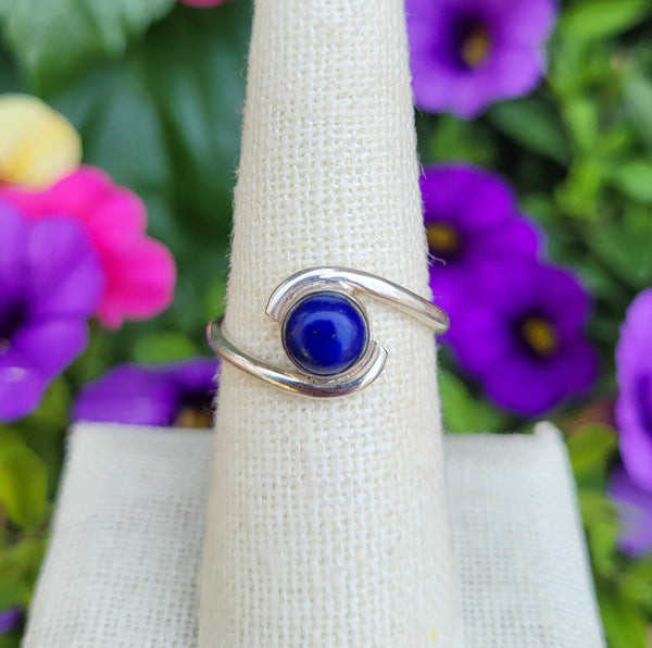 Lapis Lazuli Sterling Silver Bypass Rings