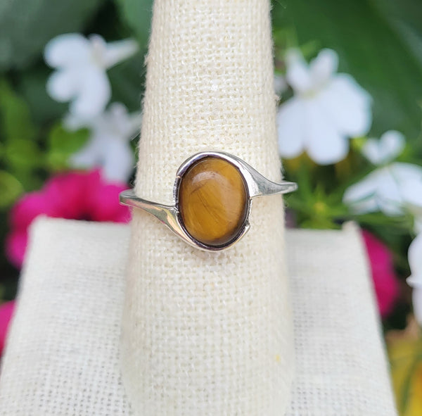 Tiger’s Eye Sterling Silver Oval Rings