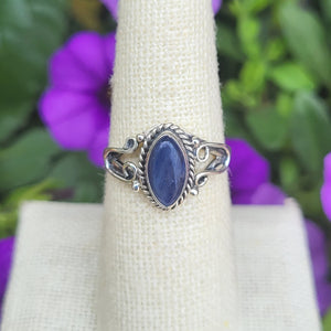 Sapphire Sterling Silver Wire Wrapped Ring
