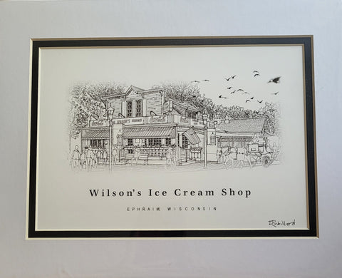 “Wilson’s Ice Cream Shop” - Printed Sketch (8.5x11”) by David Robillard