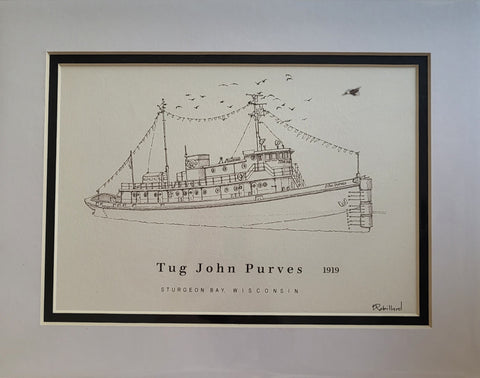 “Tug John Purves” - Printed Sketch (8.5x11”) by David Robillard #73L