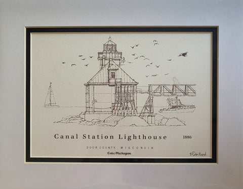 “Canal Station Lighthouse” - Printed Sketch (13x19”) by David Robillard #91