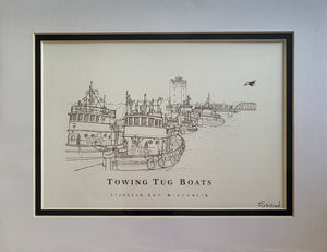 “Towing Tug Boats” - Printed Sketch (8.5x11”) by David Robillard