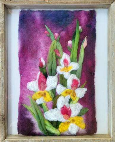 “Gladiolus" - 16x20 Original Felt Painting by Nicole Herbst
