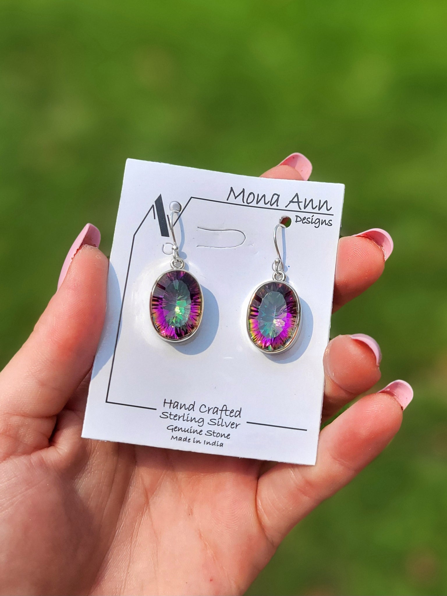 Green Mystic Topaz Handmade Silver Earring Mystic Fire® Green