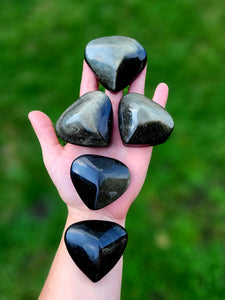 Gold Sheen Obsidian Hearts