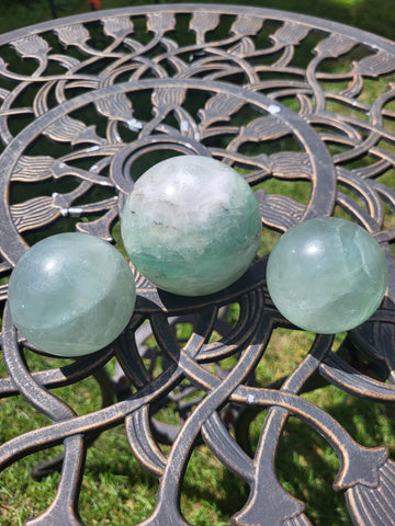 Green Fluorite Spheres