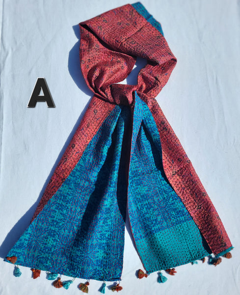 Kantha Silk Sari Scarves
