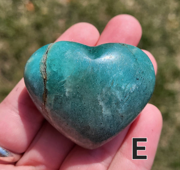 Amazonite Heart Carvings