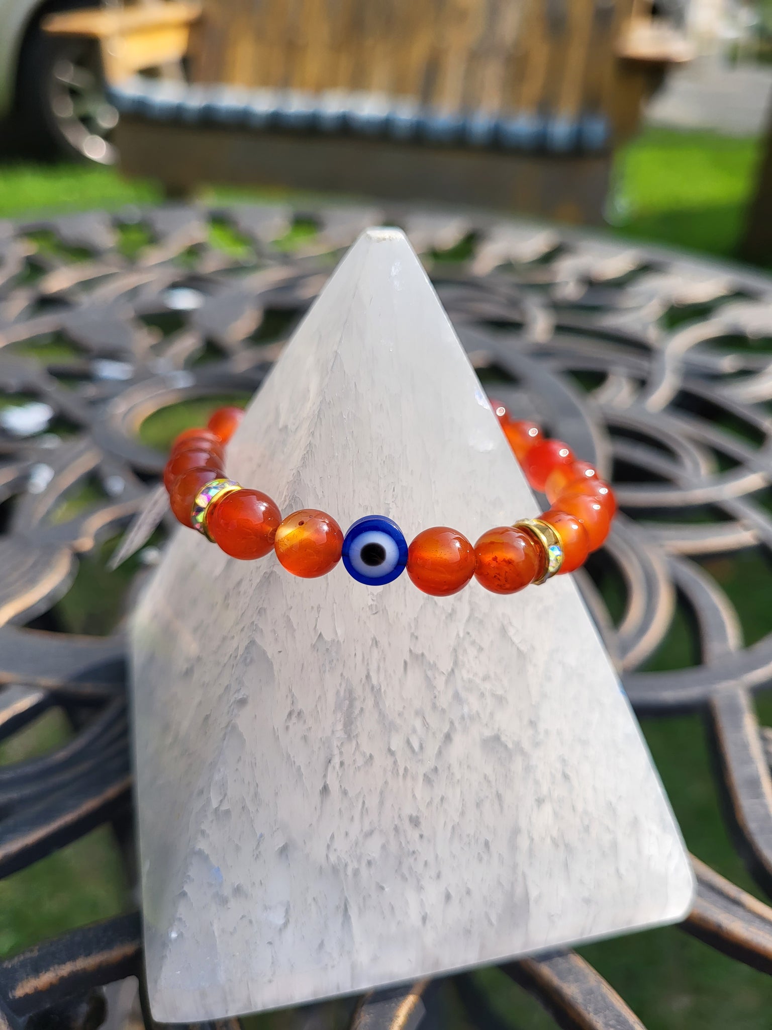 Carnelian Evil Eye Bracelet