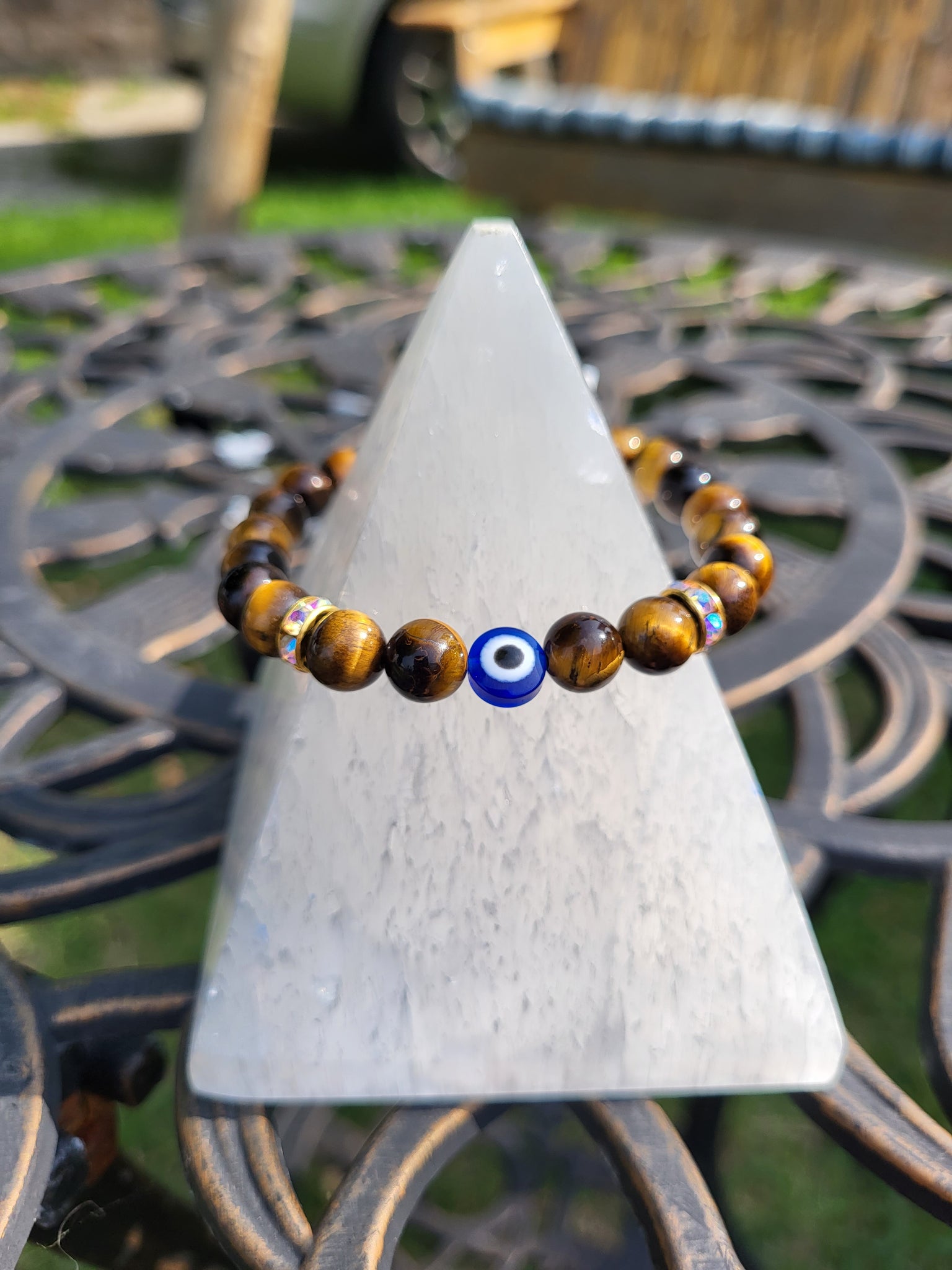 Tigers Eye Evil Eye Bracelet