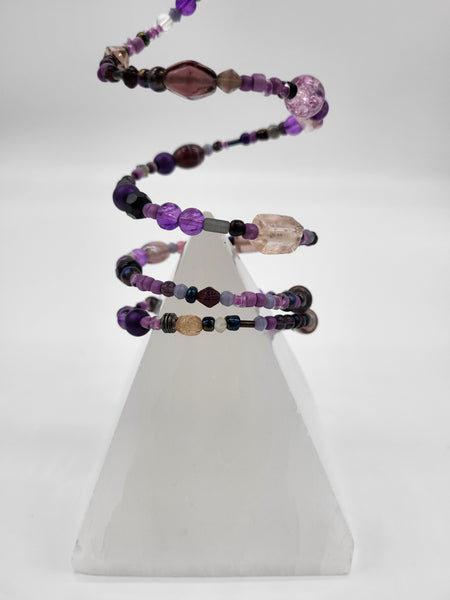 Illusion Bracelet Purple Confetti Beads by Nikkie Howard