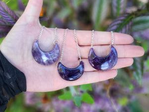 Crecent Moon Amethyst Necklace