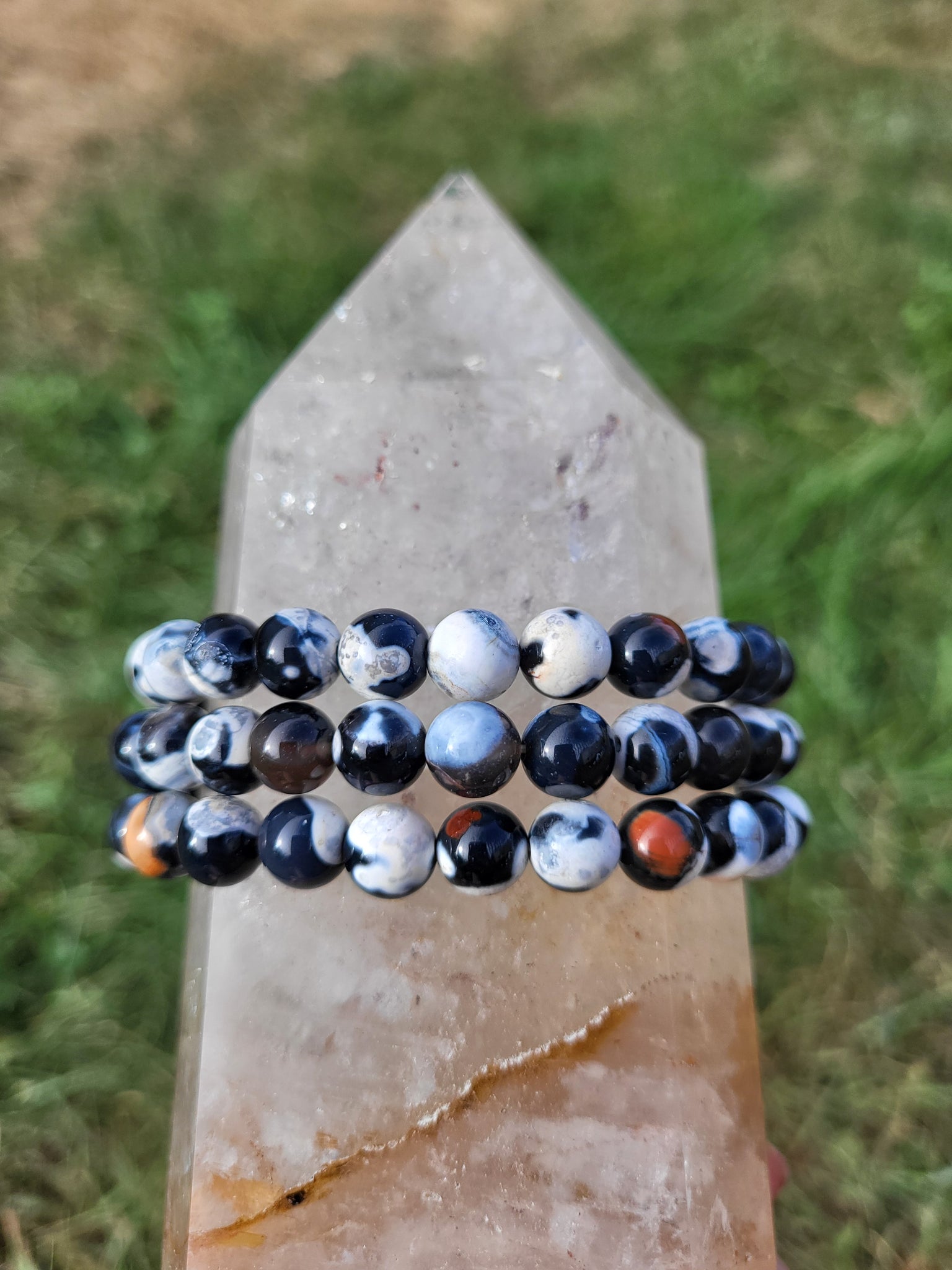 Orca Agate Elastic Bracelet