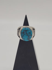 Sterling Silver Turquoise Ring - Size 11.5 - Marcia Nickols