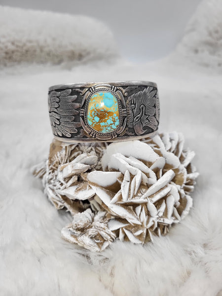 Sterling Eagle Turquoise Cuff - Marcia Nickols