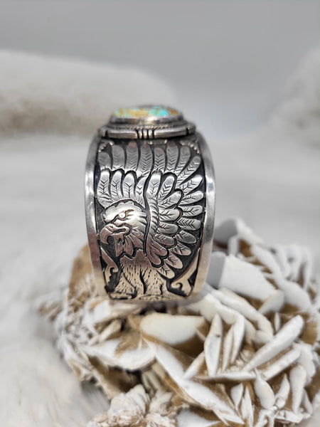Sterling Eagle Turquoise Cuff - Marcia Nickols
