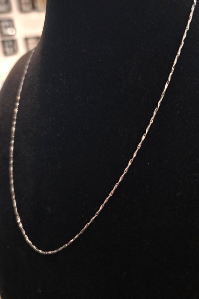 Sterling Silver Singapore Chain - Ingot Style - 16"