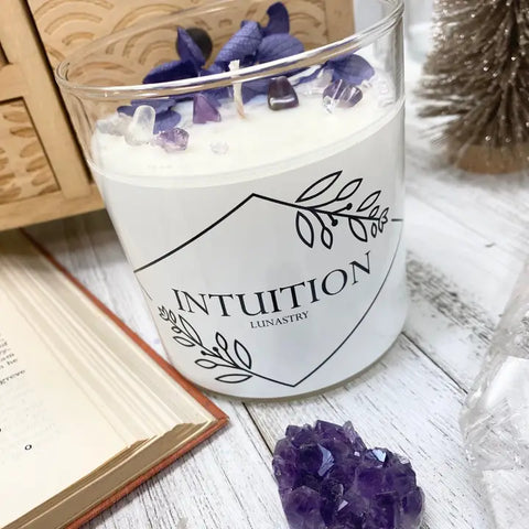 Lunastry Soy Wax & Crystal Candle - INTUITION