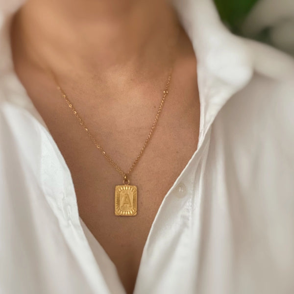 Art Deco Initial Necklace - Ellison + Young