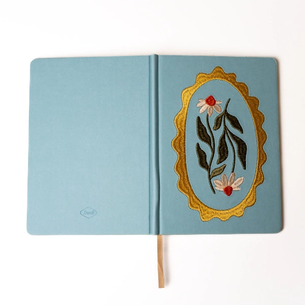 Daisy Frame Hardbound Embroidered Lay Flat Journal Notebook