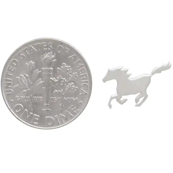 Sterling Silver Running Horse Post Earrings