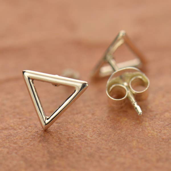 Sterling Silver Triangle Post Earrings