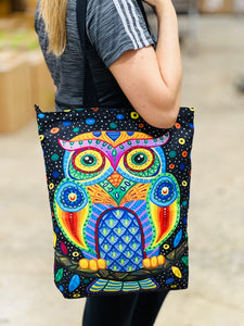 Cotton Tote Bag - Owl Print