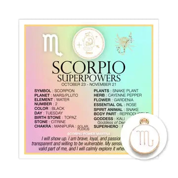 Zodiac Superpowers - Card & Charm