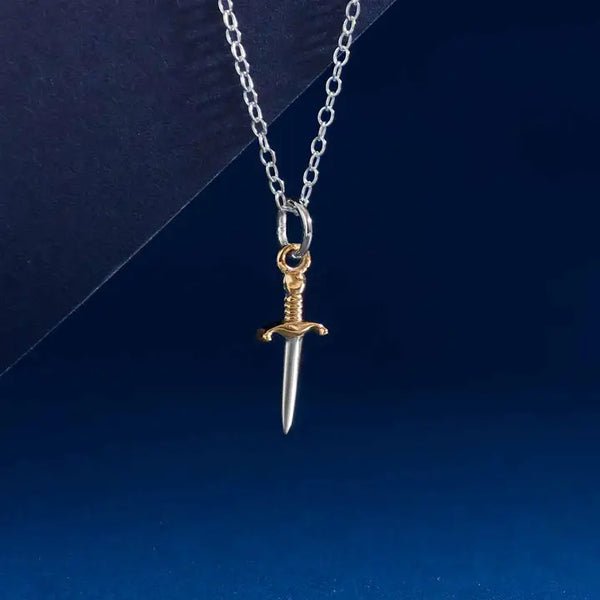 Sterling Silver Mini Dagger Necklace 18 Inch