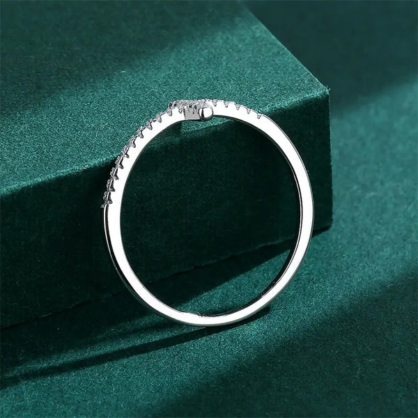 Moissanite Sterling Silver Cross Engagement Ring