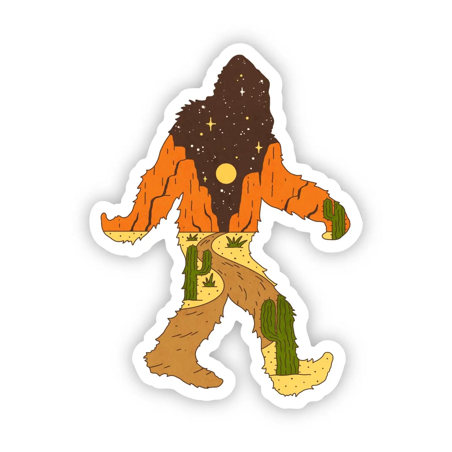 Big Foot Western Moon Sticker