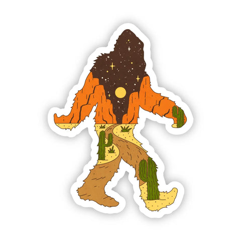 Big Foot Western Moon Sticker
