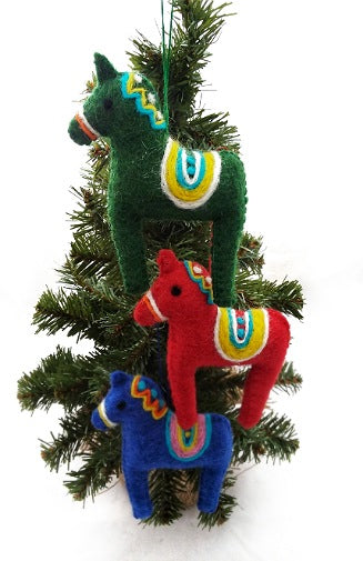 Felt Horse Ornament - Assorted