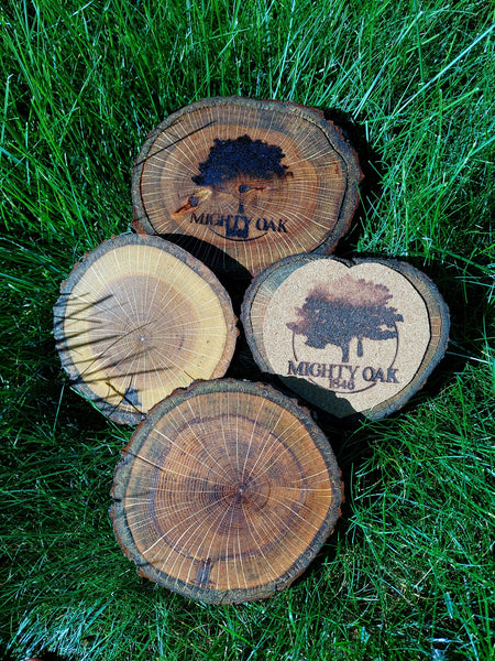 Mighty Oak 1846 Heart Series Set of 4 Coasters by Jen DuPont