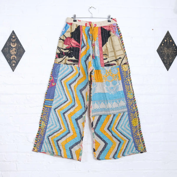 Handmade Kantha Reversible Wide Leg Pants