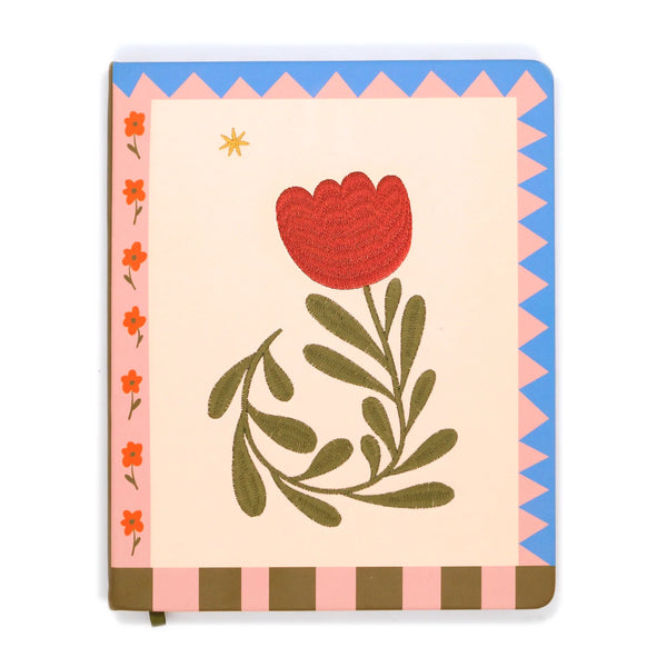 Star Tulip Embroidered Medium Hardcover Layflat Sketchbook
