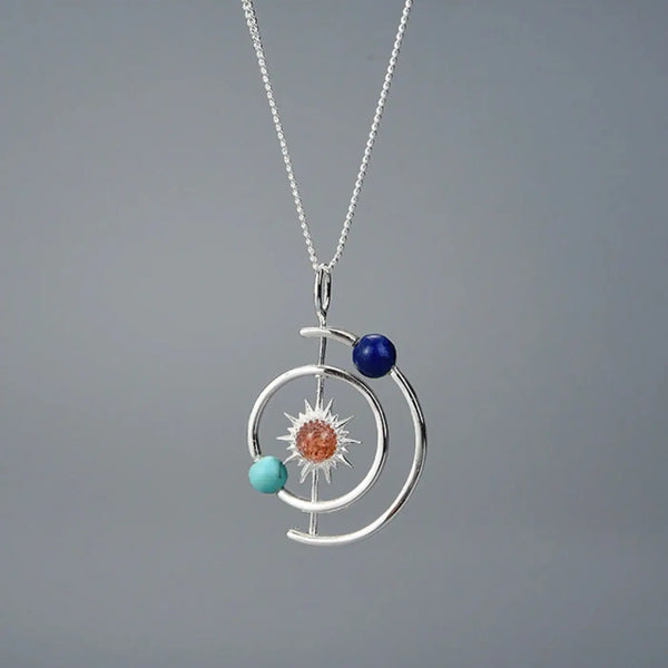 Solar System Sun Star Planet Pendant