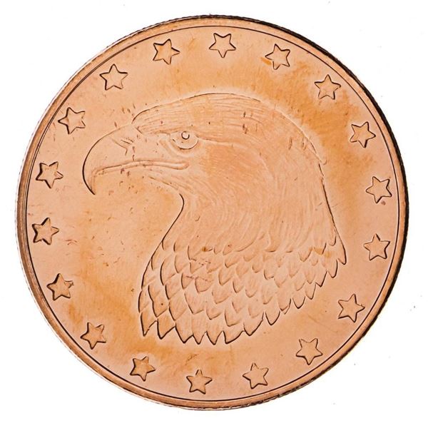 Unites States Design 1 oz Pure .999 Copper Round Bullion Coin in Capsule