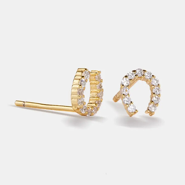 Tiny Small Horseshoe Stud Earrings