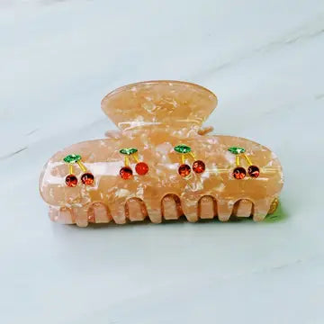 Cherries Lined Up Hair Claw