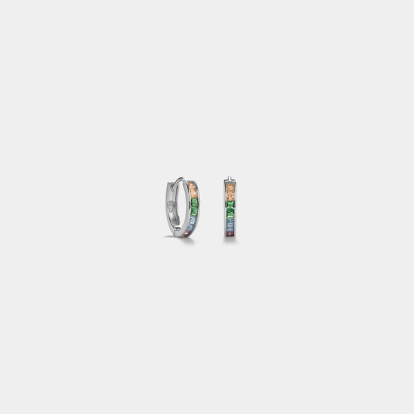 Dainty Rainbow Huggie Hoop Earrings