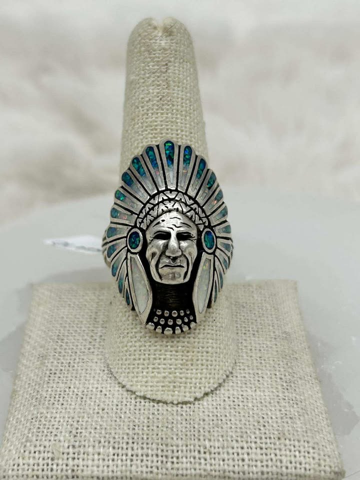 Sterling Silver Chief Headdress Ring - Size 10 - Marcia Nickols Collection