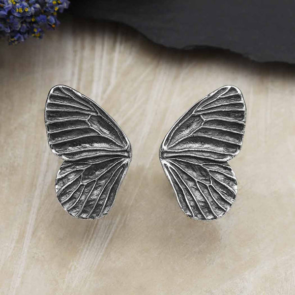 Dimensional Butterfly Post Earrings - 19x12mm